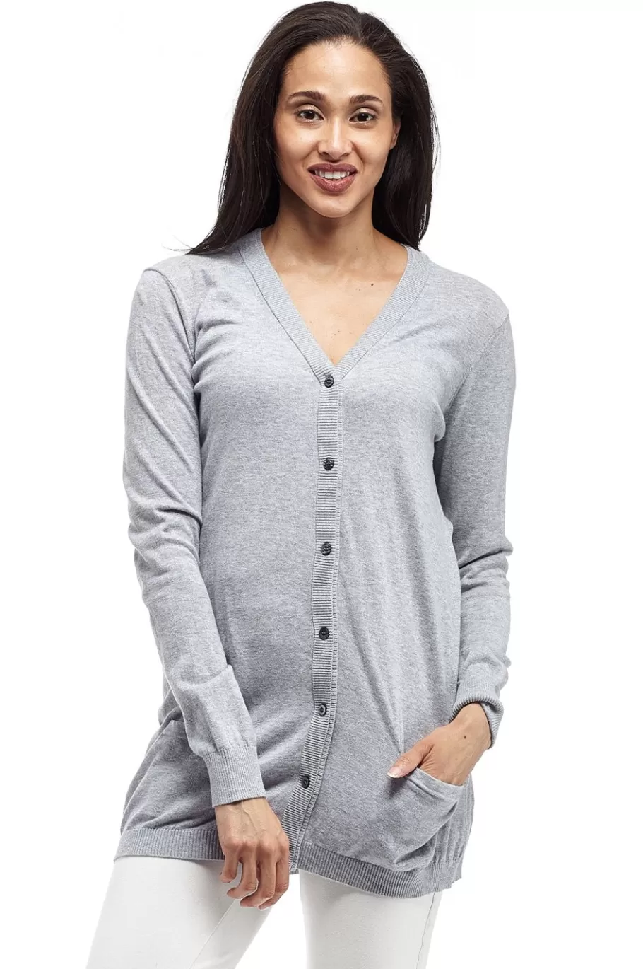 La Cera™ Cardigan Boyfriend De Manga Larga La Cera - Talla Grande^ Plus Tops