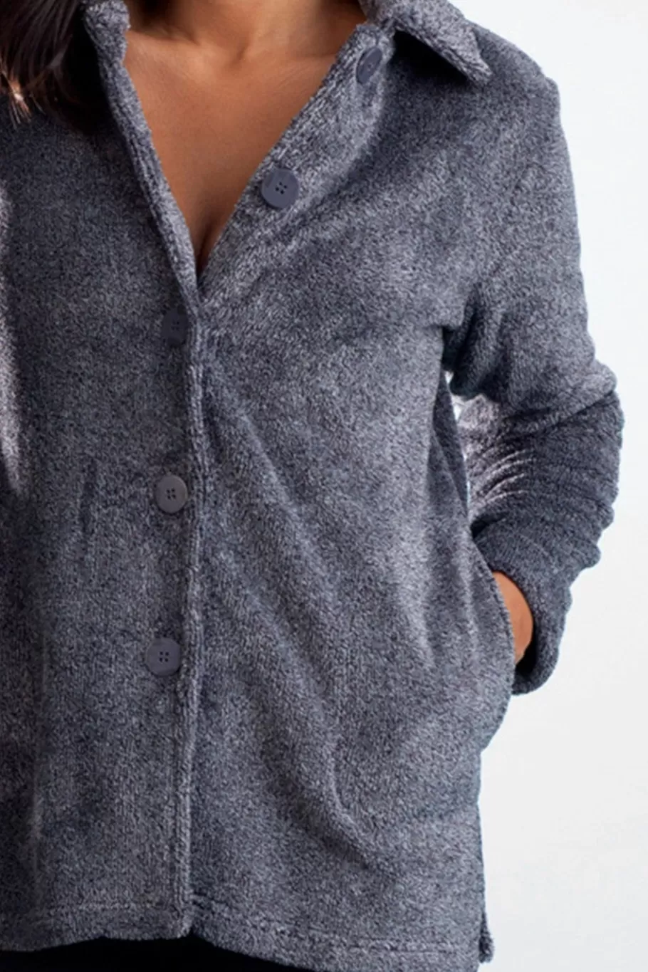 La Cera™ Chaqueta De Cama De Forro Polar Jaspeado La Cera^ Chaquetas De Cama