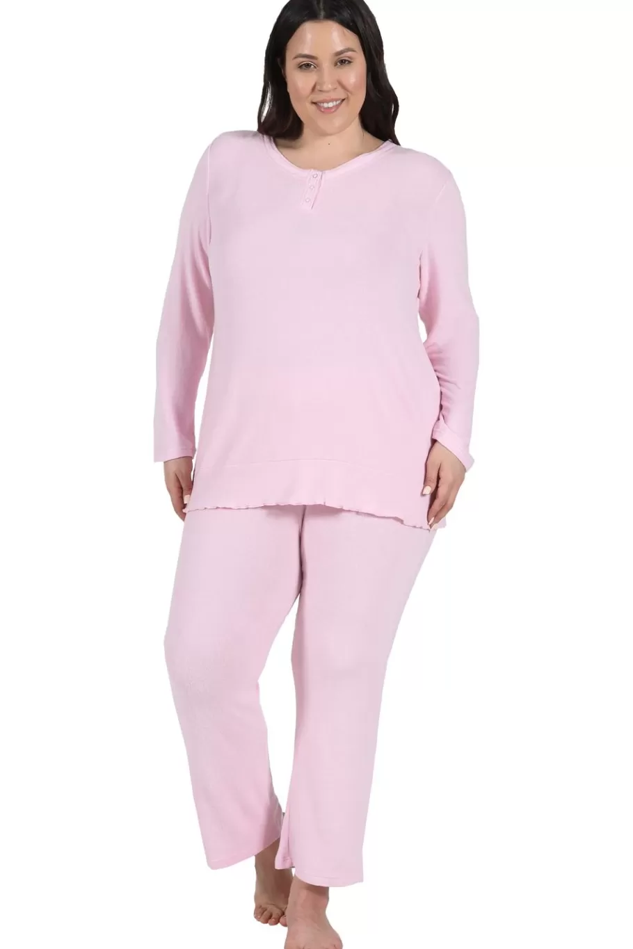 La Cera™ Conjunto De Pijama Con Broche A Presion De Talla Grande De The Comfort^ Más Ropa Cómoda