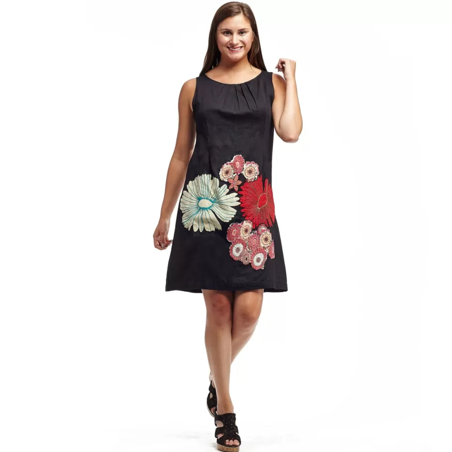 La Cera™ La Cera Vestido Corto De Voile De Algodon Sin Mangas^ Vestidos Tejidos