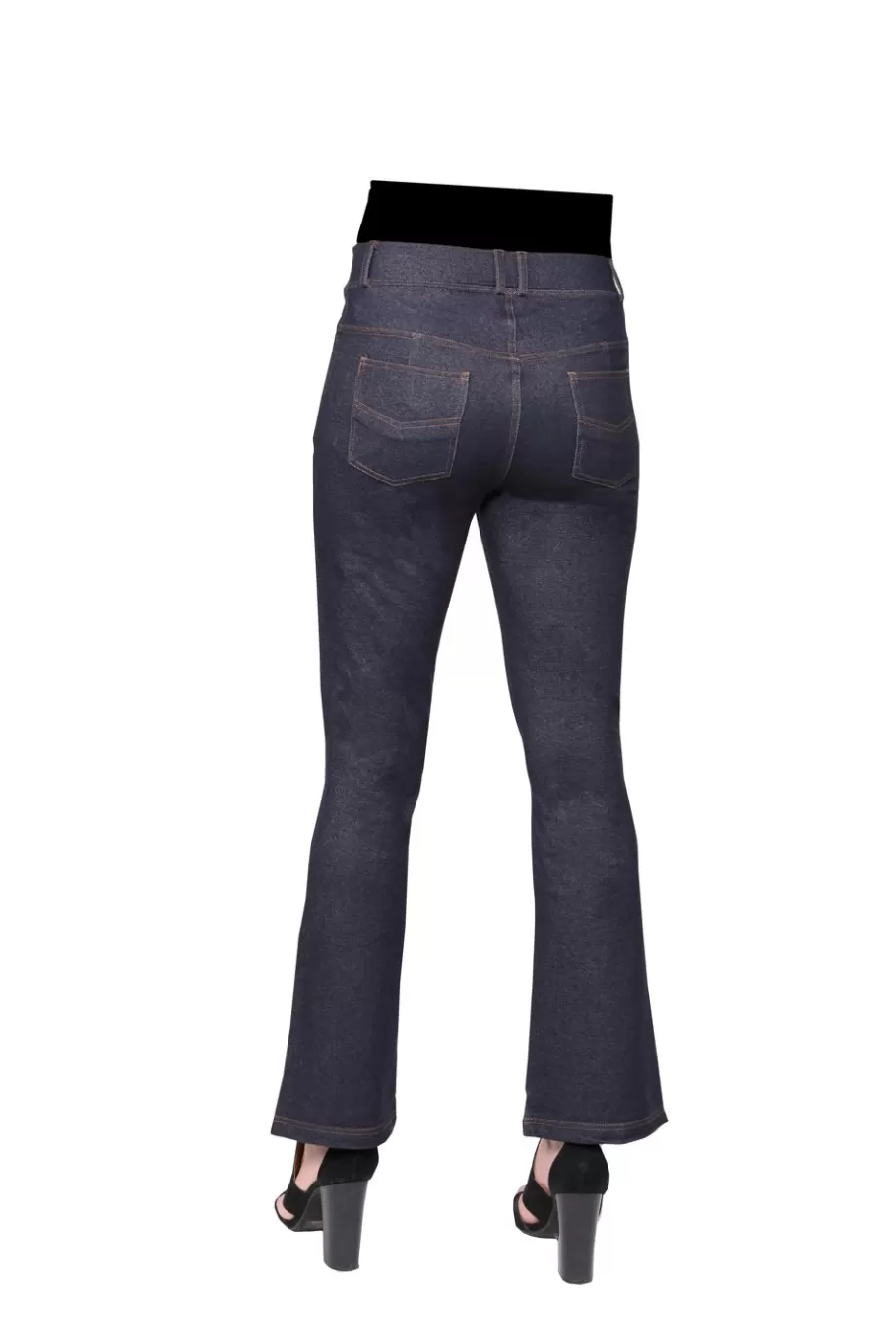 La Cera™ Pantalon Con Corte Tipo Bota De Punto Elastico La Cera^ Fondos