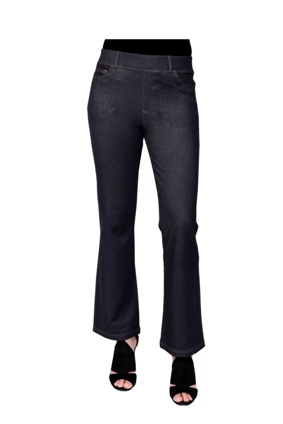 La Cera™ Pantalon Con Corte Tipo Bota De Punto Elastico La Cera^ Fondos