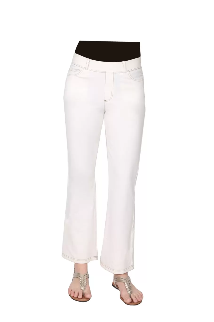 La Cera™ Pantalon Con Corte Tipo Bota De Punto Elastico La Cera^ Fondos
