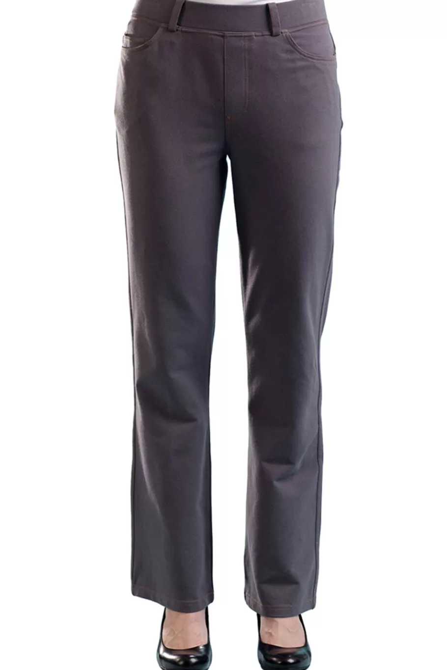 La Cera™ Pantalon Con Corte Tipo Bota De Punto Elastico La Cera^ Fondos