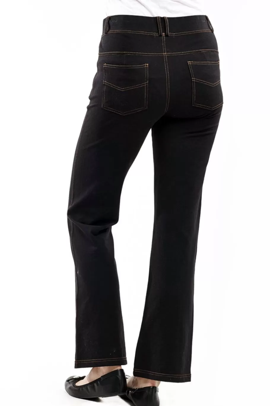 La Cera™ Pantalon Con Corte Tipo Bota De Punto Elastico La Cera^ Fondos