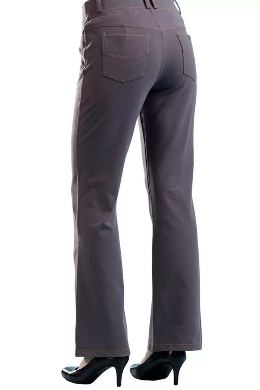 La Cera™ Pantalon Con Corte Tipo Bota De Punto Elastico La Cera^ Fondos