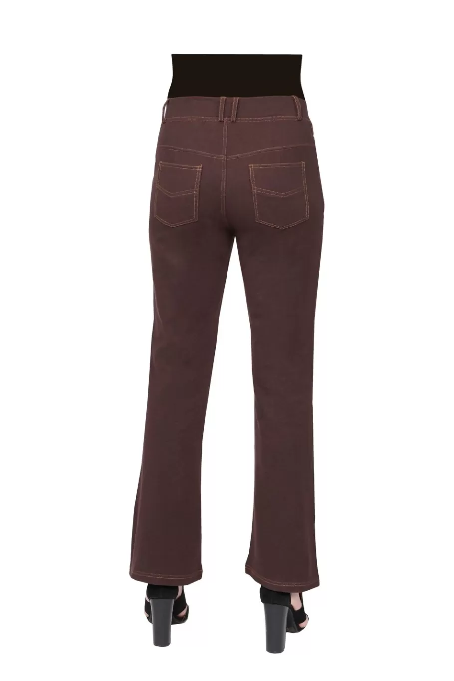 La Cera™ Pantalon Con Corte Tipo Bota De Punto Elastico La Cera^ Fondos