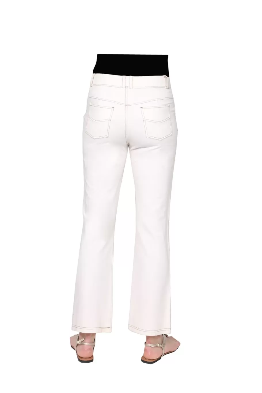La Cera™ Pantalon Con Corte Tipo Bota De Punto Elastico La Cera^ Fondos