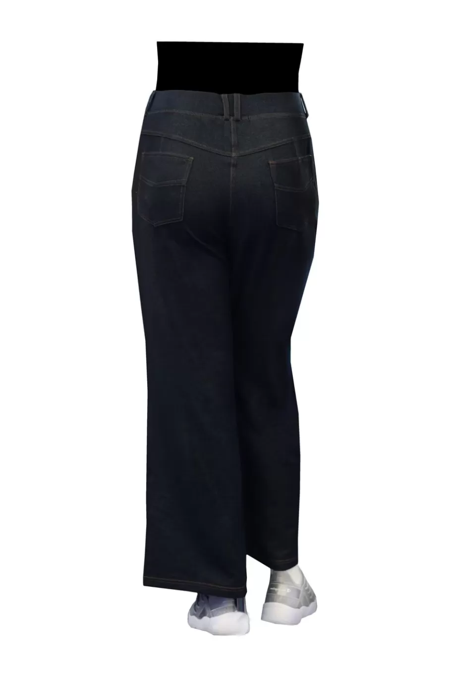 La Cera™ Pantalon De Pierna Ancha De Punto Elastico De Talla Grande La Cera^ Más Fondos