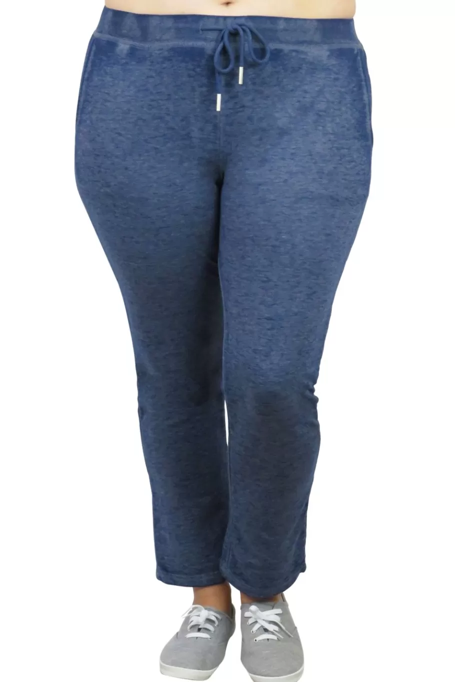La Cera™ Pantalones De Felpa Francesa Jaspeados De Talla Grande^ Más Ropa Cómoda