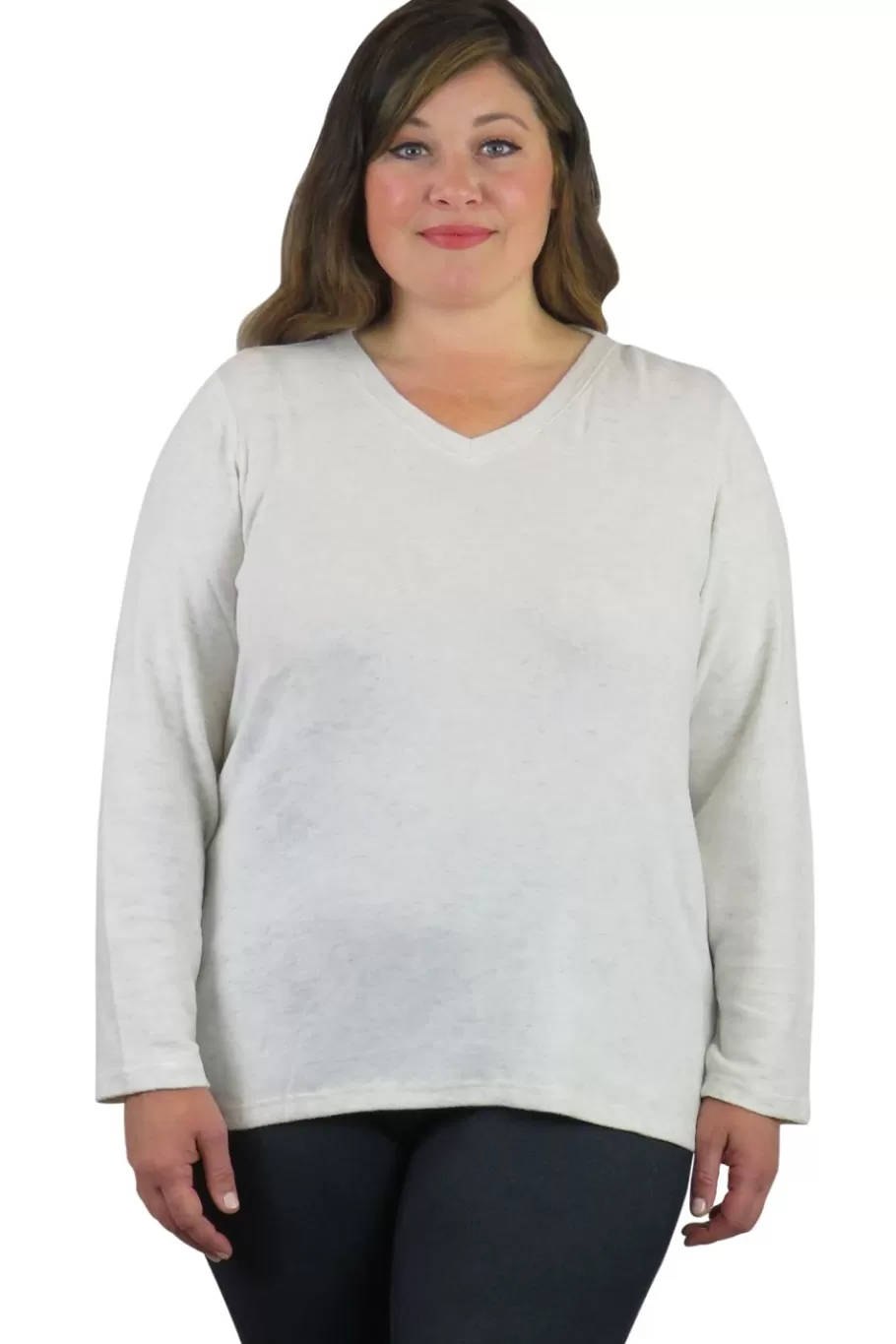 La Cera™ Top De Manga Larga Con Cuello En V Comfort Collection - Talla Grande^ Más Ropa Cómoda