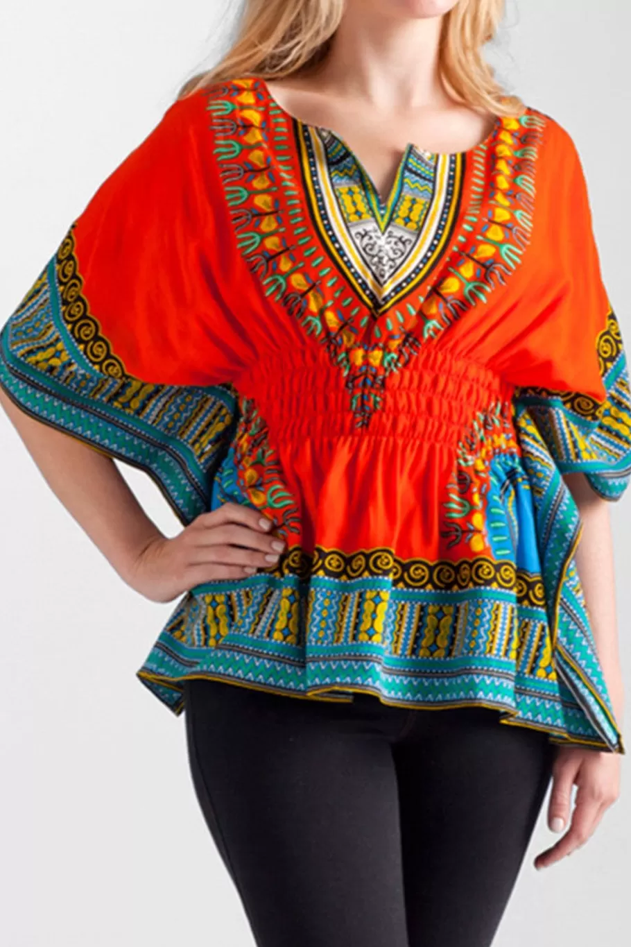 La Cera™ Tunica Tipo Kimono Con Estampado Abstracto^ Tapas