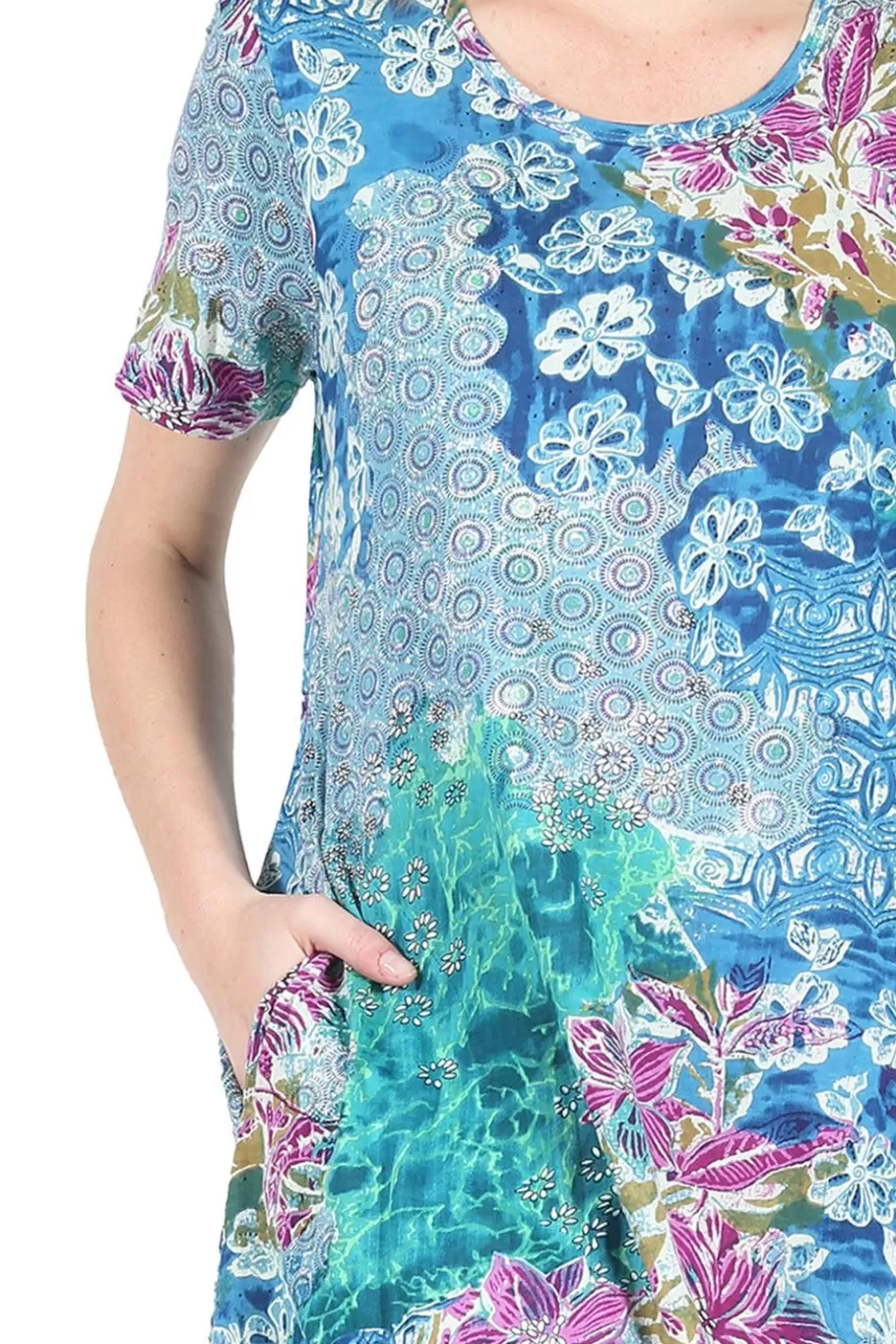 La Cera™ Vestido Acampanado De Punto De Jersey Floral De Algodon La Cera^ Vestidos De Punto