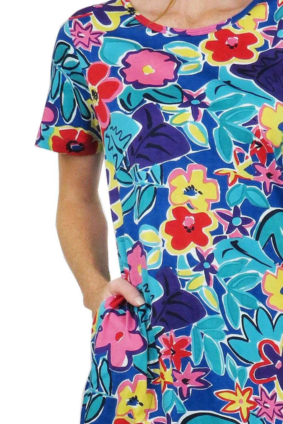La Cera™ Vestido Corto De Punto De Algodon De Manga Corta^ Vestidos De Punto