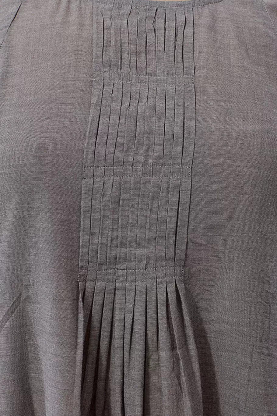 La Cera™ Vestido De Cambray Con Parte Delantera Plisada De Talla Grande La Cera^ Vestidos Plus