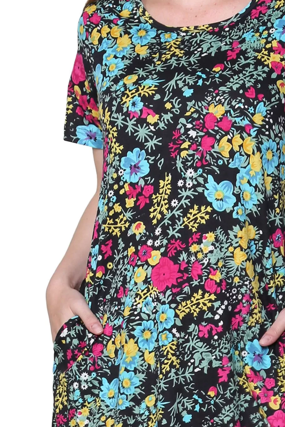 La Cera™ Vestido De Punto Acampanado Con Estampado Floral De La Cera^ Vestidos De Punto