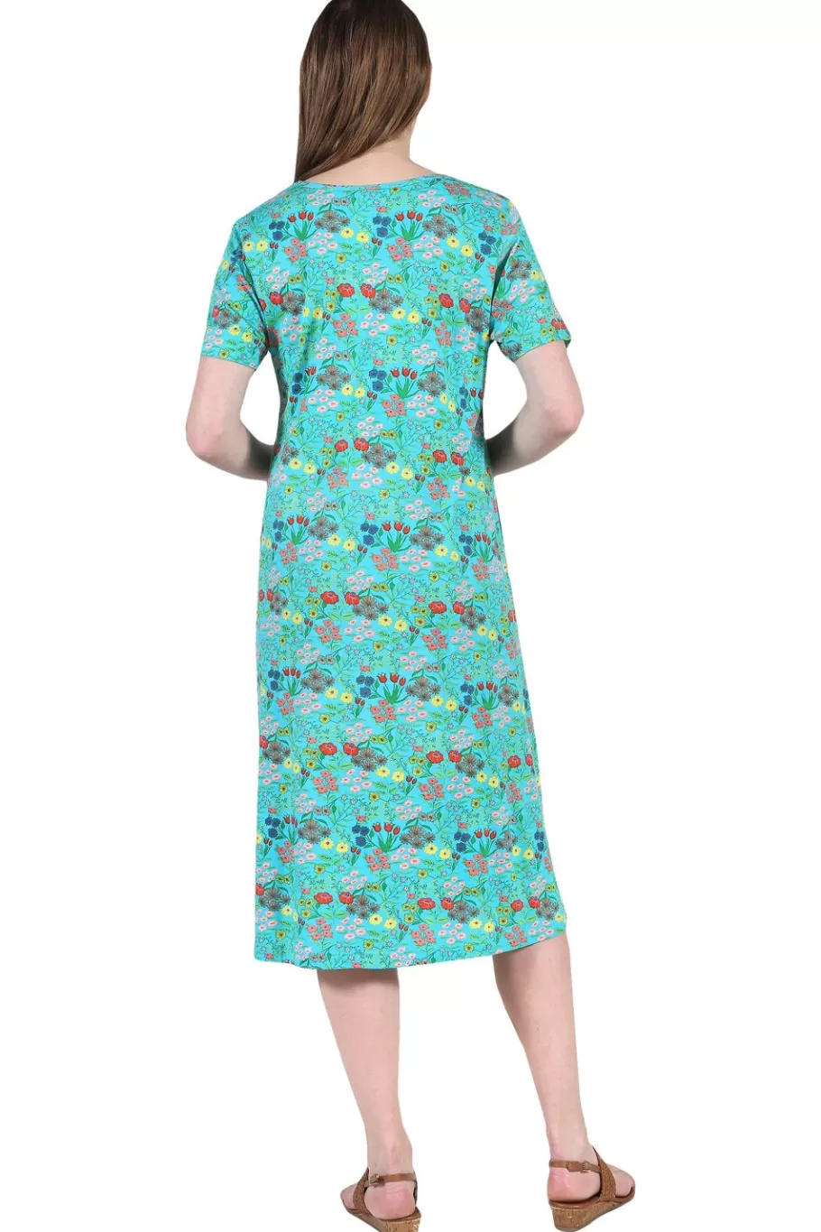 La Cera™ Vestido De Talla Grande De Punto De Jersey De Algodon Con Estampado Ac^ Vestidos Plus
