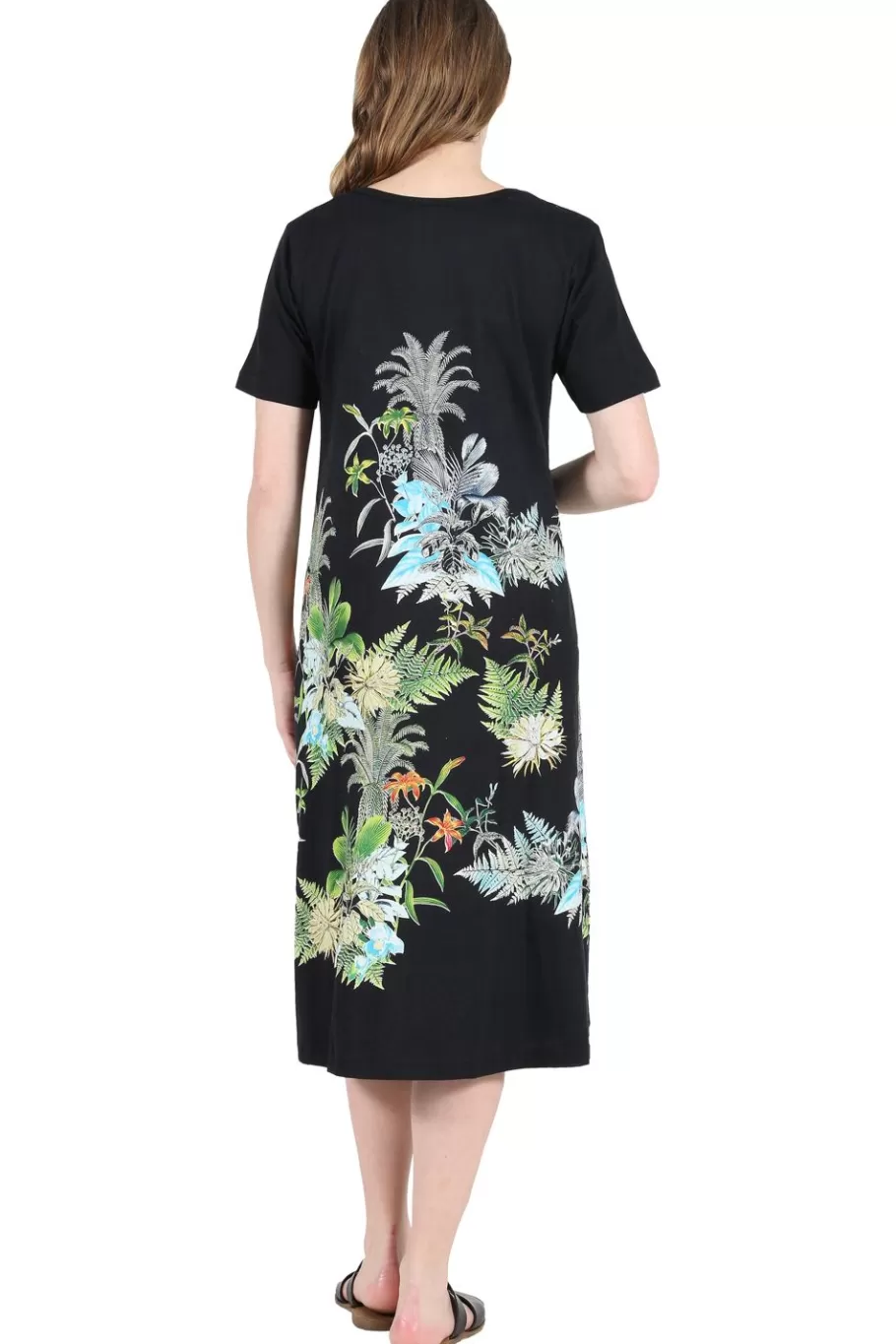 La Cera™ Vestido Evase De Punto De Algodon Con Estampado La Cera^ Vestidos De Punto