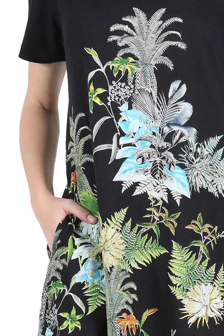 La Cera™ Vestido Evase De Punto De Algodon Con Estampado La Cera^ Vestidos De Punto