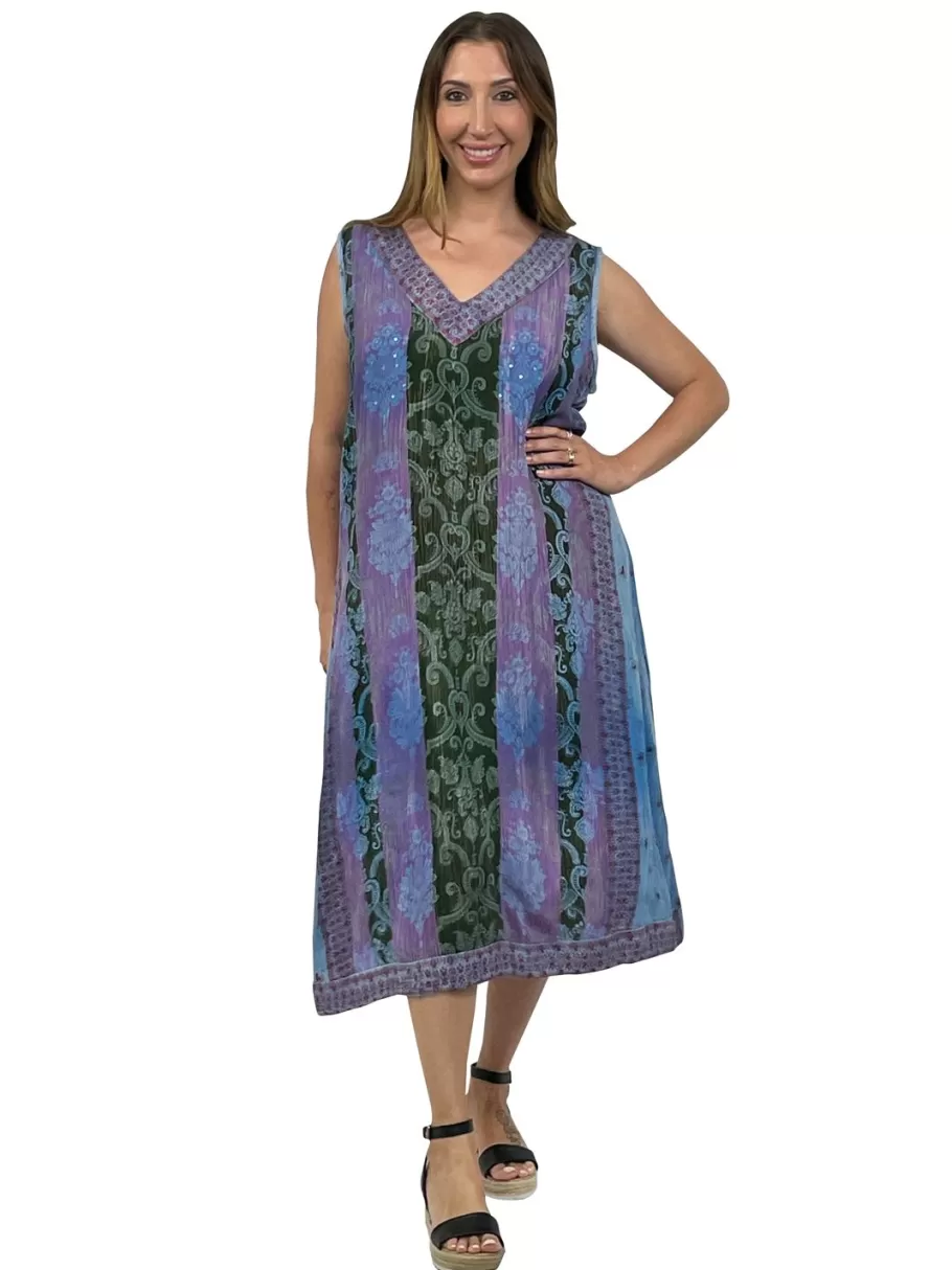 La Cera™ Vestido Sin Mangas Con Estampado Floral Jacobeo La Cera^ Vestidos Tejidos