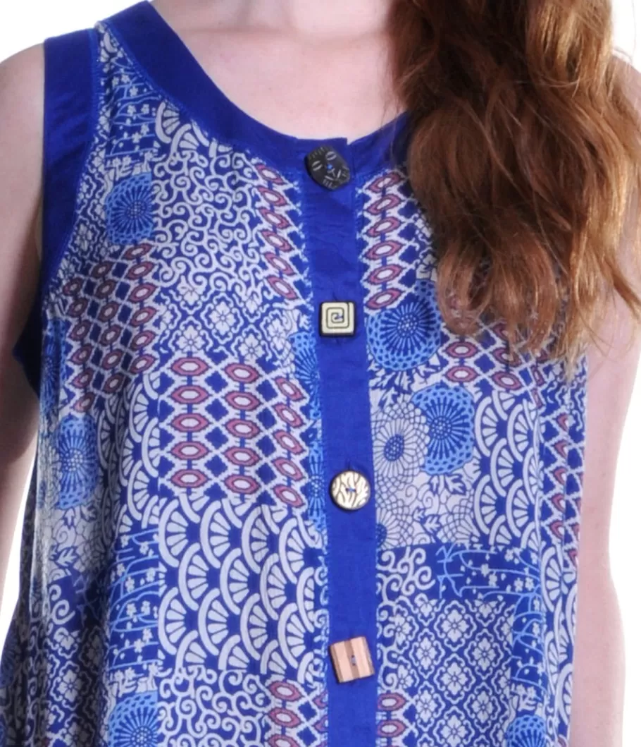 La Cera™ Vestido Sin Mangas De Talla Grande Con Patchwork De La Cera^ Vestidos Plus