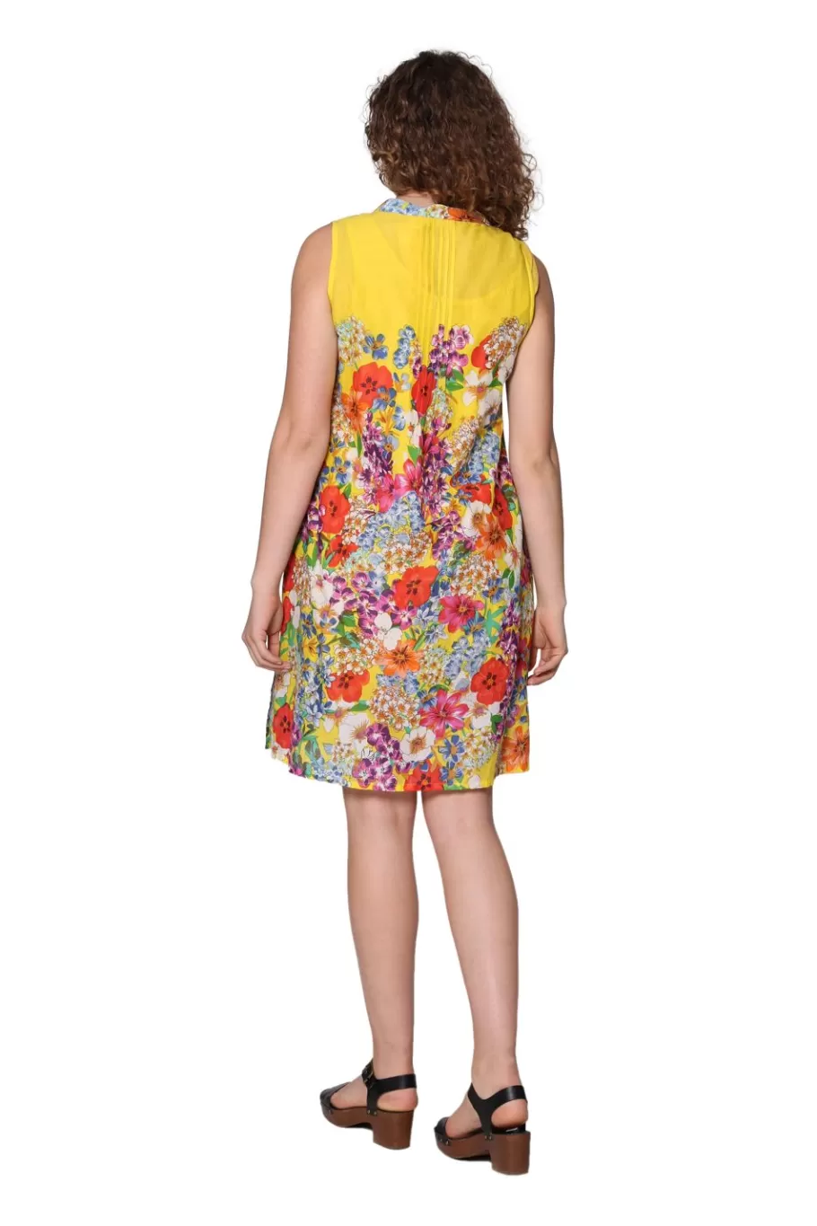 La Cera™ Vestido Veraniego Corto Floral Sin Mangas La Cera^ Vestidos Tejidos